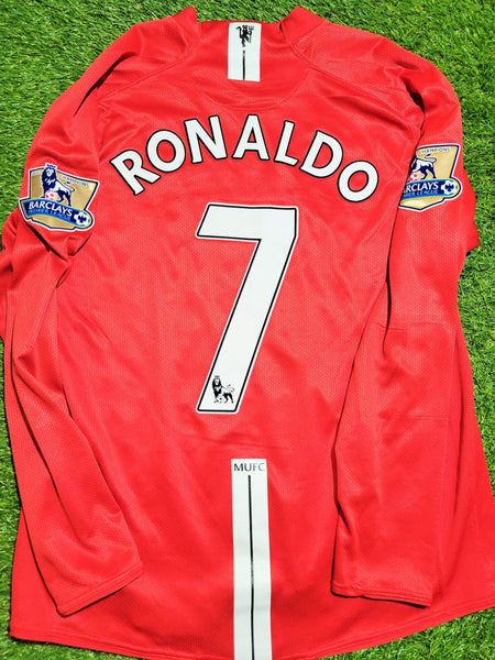 Cristiano Ronaldo Manchester United 2007 2008 Home Long Sleeve Soccer Jersey Shirt L SKU# 237925-666 Nike
