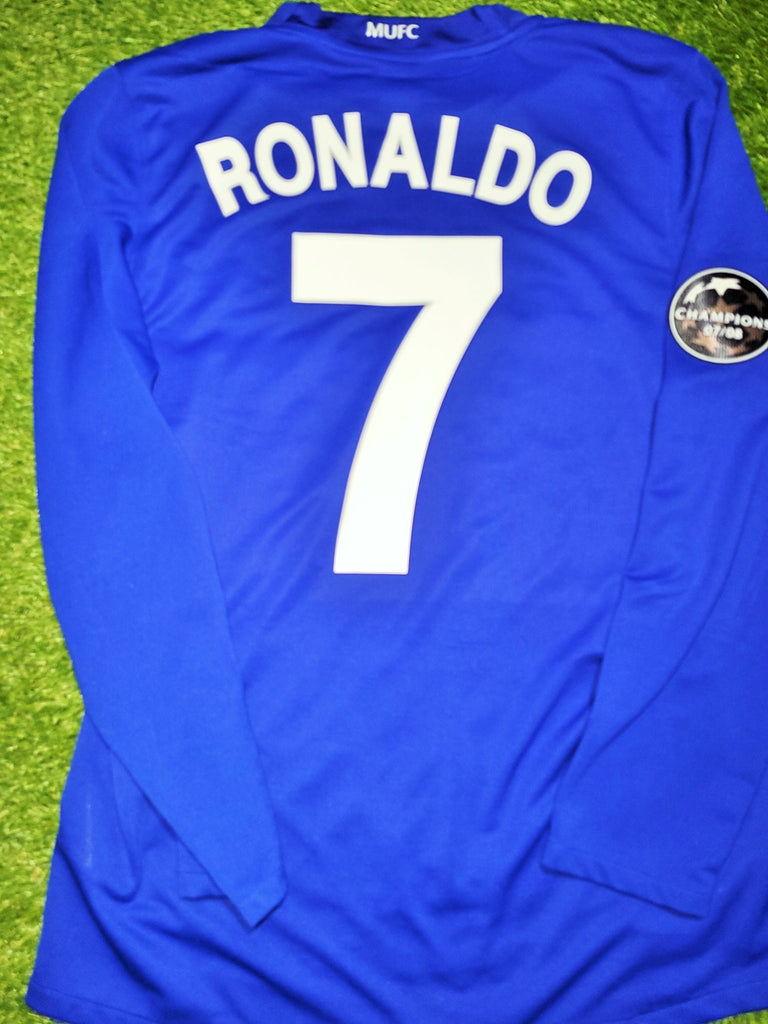 Cristiano Ronaldo Manchester United UEFA 2008 2009 Away Long Sleeve Soccer Jersey Shirt M SKU# 287616-403 Nike