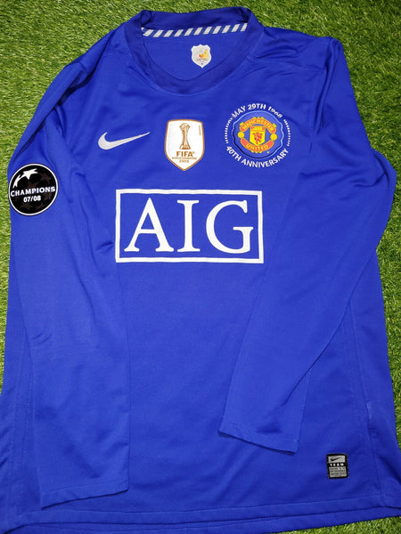 Cristiano Ronaldo Manchester United UEFA 2008 2009 Away Long Sleeve Soccer Jersey Shirt M SKU# 287616-403 Nike