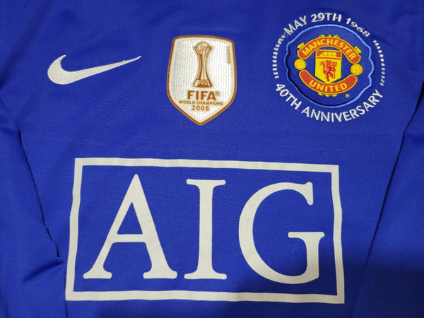 Cristiano Ronaldo Manchester United UEFA 2008 2009 Away Long Sleeve Soccer Jersey Shirt M SKU# 287616-403 Nike