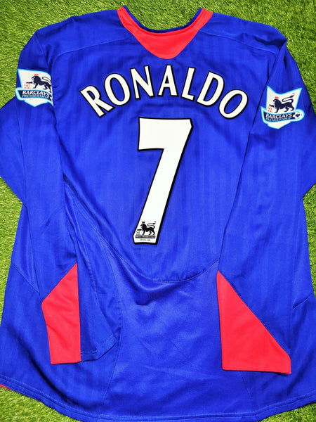 Cristiano Ronaldo Nike Manchester United 2005 2006 Away Long Sleeve Soccer Jersey Shirt L SKU# F5DHA 195598 Nike