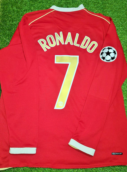 Cristiano Ronaldo Nike Manchester United 2006 2007 UEFA Home Long Sleeve Jersey Shirt L SKU# H6DHA 146815 foreversoccerjerseys