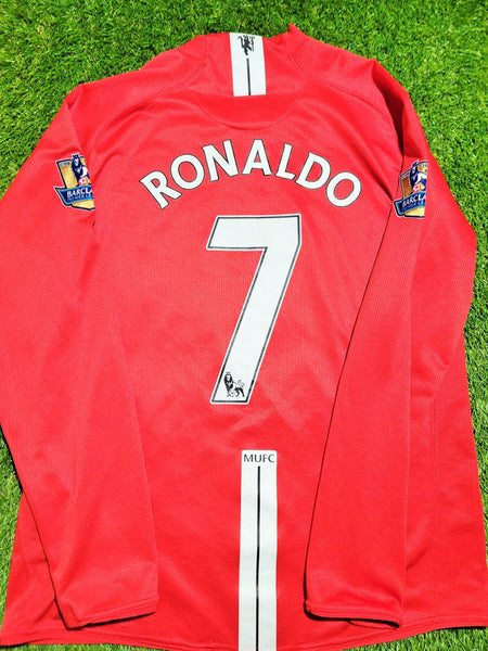 Cristiano Ronaldo Nike Manchester United 2007 2008 Home Long Sleeve Jersey Shirt M SKU# 237925-666 Nike