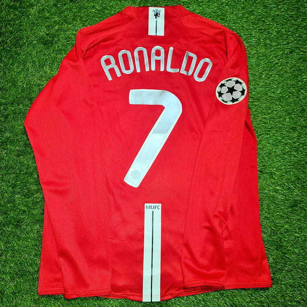 Cristiano Ronaldo Nike Manchester United 2007 2008 UEFA FINAL Home Long Sleeve Jersey Shirt M SKU# 237925-666 foreversoccerjerseys