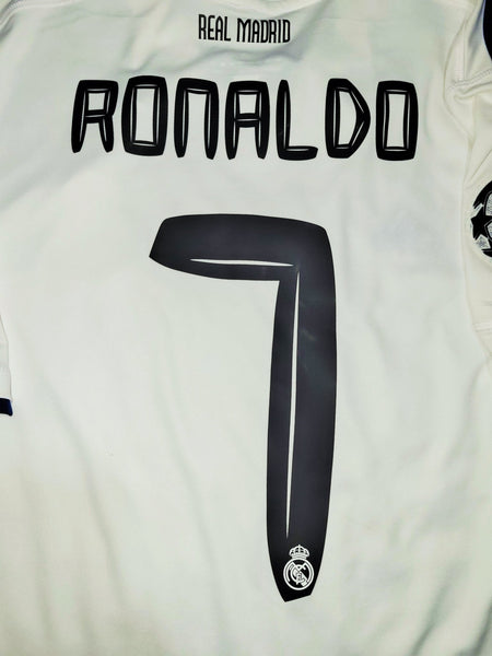 Cristiano Ronaldo Real Madrid 2010 2011 UEFA Home Soccer Jersey Shirt L SKU# P96163 AV1001 Adidas