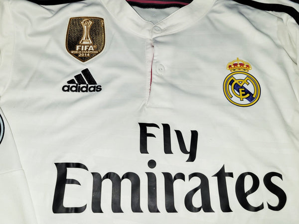 Cristiano Ronaldo Real Madrid 2014 2015 Home Long Sleeve UEFA Soccer Jersey Shirt L SKU# F49660 Adidas