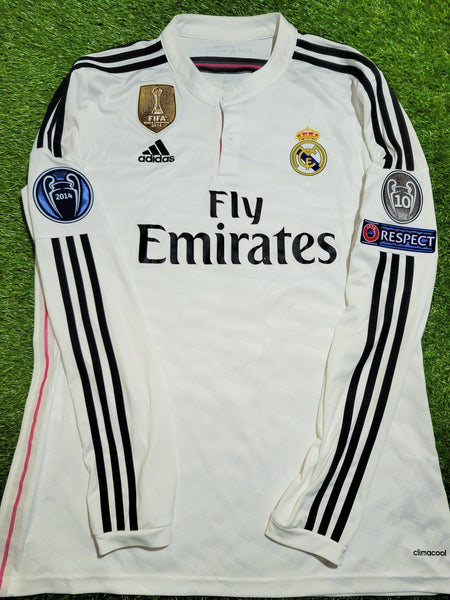 Cristiano Ronaldo Real Madrid 2014 2015 Home Long Sleeve UEFA Soccer Jersey Shirt L SKU# F49660 Adidas