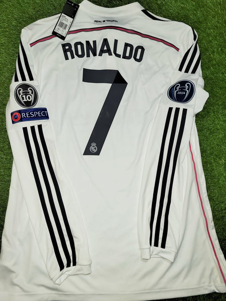 Cristiano Ronaldo Real Madrid 2014 2015 Long Sleeve UEFA Jersey Shirt BNWT XL SKU# F49660 Adidas