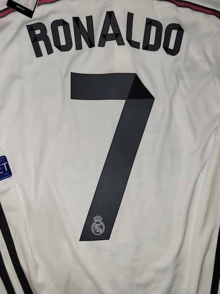 Cristiano Ronaldo Real Madrid 2014 2015 Long Sleeve UEFA Jersey Shirt BNWT XL SKU# F49660 Adidas