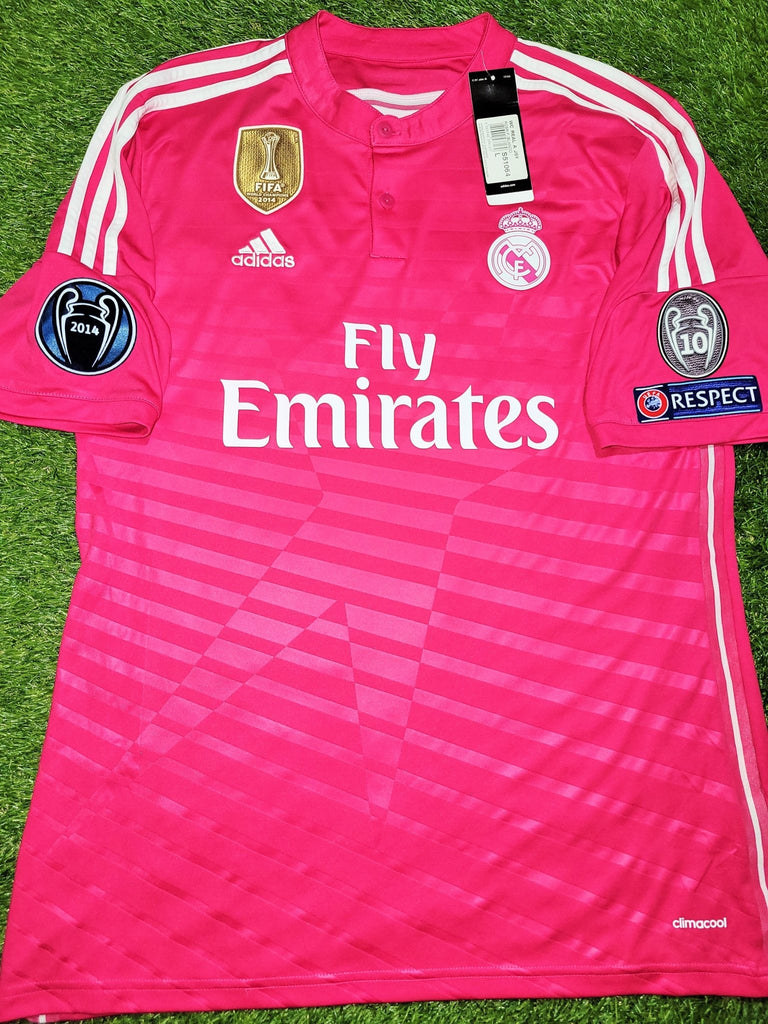 Cristiano Ronaldo Real Madrid 2014 2015 UEFA Away Pink Jersey Shirt BN Cristiano Ronaldo Real Madrid 2014 2015 UEFA Away Pink Jersey Shirt BN