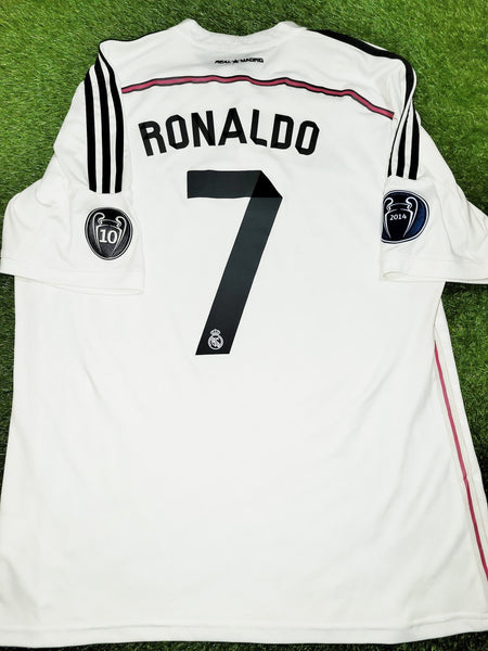 Cristiano Ronaldo Real Madrid 2014 2015 UEFA Home Jersey Shirt XL SKU# M38202 Adidas