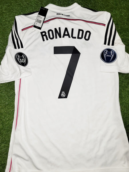 Cristiano Ronaldo Real Madrid 2014 2015 UEFA Home Soccer Jersey Shirt BNWT L SKU# M38202 Adidas