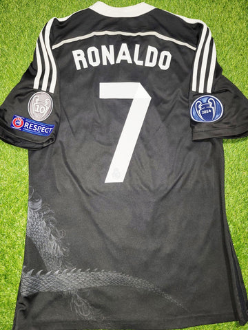 Cristiano Ronaldo Real Madrid 2014 2015 Yamamoto Dragon Y-3 UEFA Third Soccer Jersey Shirt L SKU# F49264 Adidas