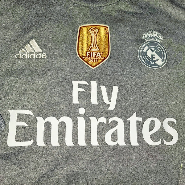 Cristiano Ronaldo Real Madrid 2015 2016 Gray Away Long Sleeve Jersey Camiseta Shirt L SKU# S12686 foreversoccerjerseys