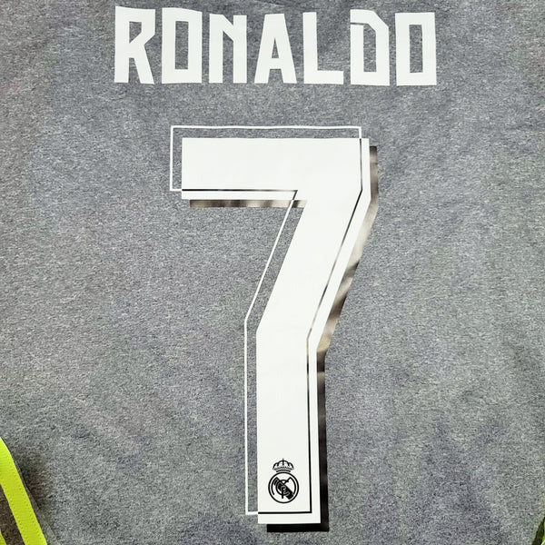 Cristiano Ronaldo Real Madrid 2015 2016 Gray Away Long Sleeve Jersey Camiseta Shirt L SKU# S12686 foreversoccerjerseys