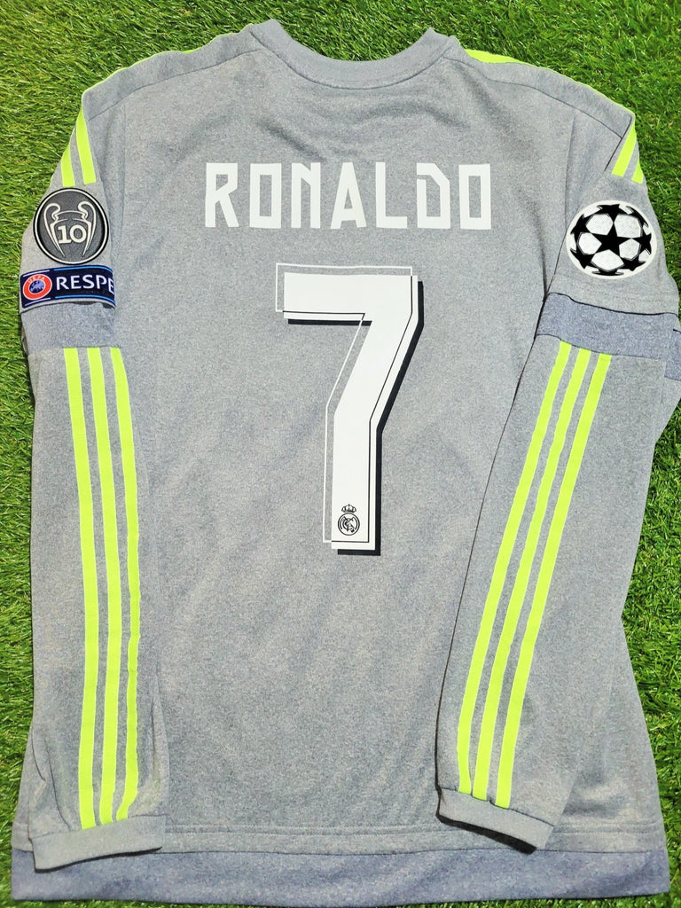 Ramos Real Madrid 2015 2016 Gray Away Long Sleeve Jersey Camiseta Shir –  foreversoccerjerseys