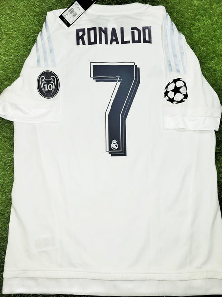 Cristiano Ronaldo Real Madrid 2015 2016 UEFA FINAL Home Jersey Camiseta Shirt Maglia BNWT L SKU# S12614 Adidas