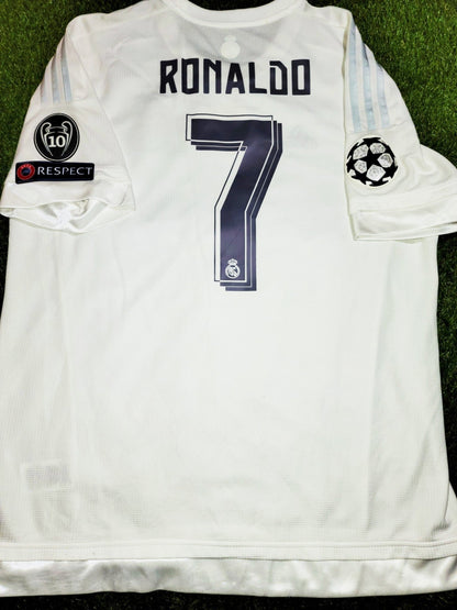 Cristiano Ronaldo Real Madrid 2015 2016 UEFA Home Jersey Camiseta Shirt Maglia XL SKU# AK2496 foreversoccerjerseys