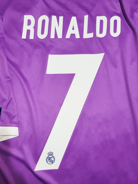 Cristiano Ronaldo Real Madrid 2016 2017 UEFA FINAL Purple Away Jersey Shirt BNWT M SKU# AI5158 Adidas