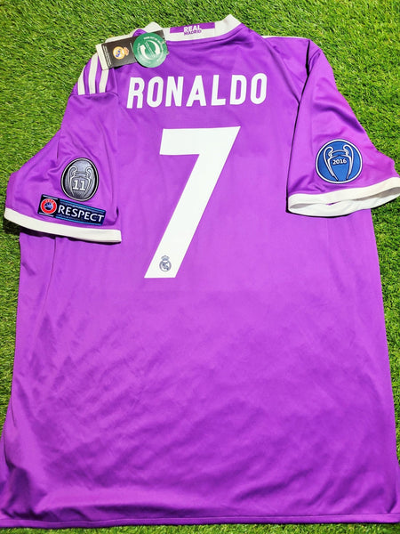 Cristiano Ronaldo Real Madrid 2016 2017 UEFA FINAL Purple Away Jersey Shirt BNWT M SKU# AI5158 Adidas