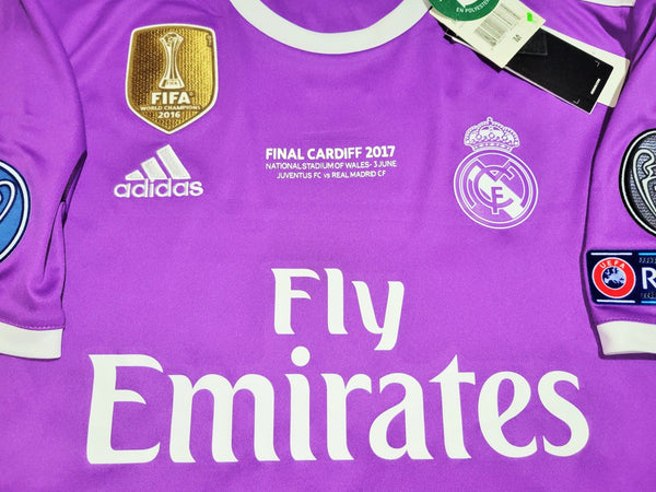 Cristiano Ronaldo Real Madrid 2016 2017 UEFA FINAL Purple Away Jersey Shirt BNWT M SKU# AI5158 Adidas