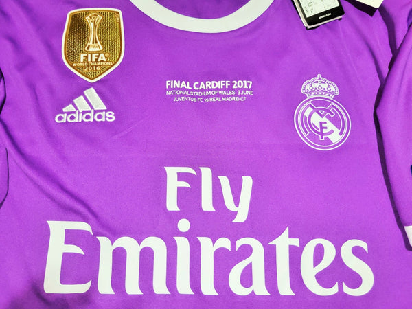 Cristiano Ronaldo Real Madrid 2016 2017 UEFA FINAL Purple Away Soccer Jersey Shirt BNWT L SKU# AI5158 Adidas