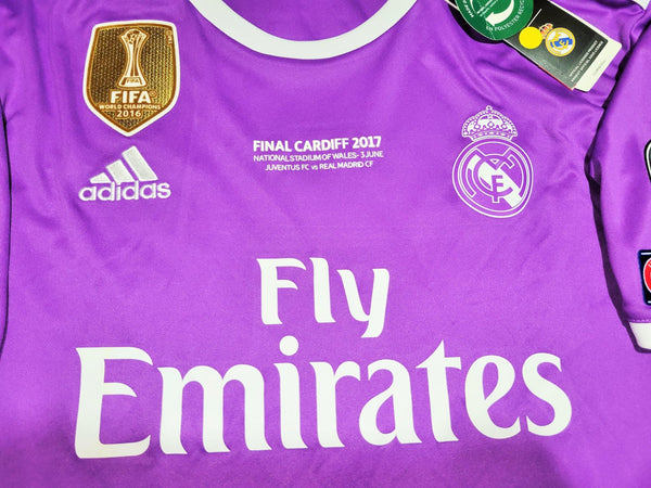 Cristiano Ronaldo Real Madrid 2016 2017 UEFA FINAL Purple Away Soccer Jersey Shirt BNWT XL SKU# AI5158 Adidas