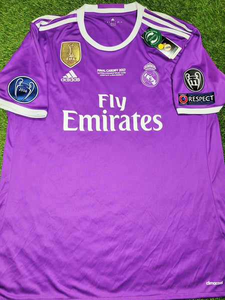 Cristiano Ronaldo Real Madrid 2016 2017 UEFA FINAL Purple Away Soccer Jersey Shirt BNWT XL SKU# AI5158 Adidas