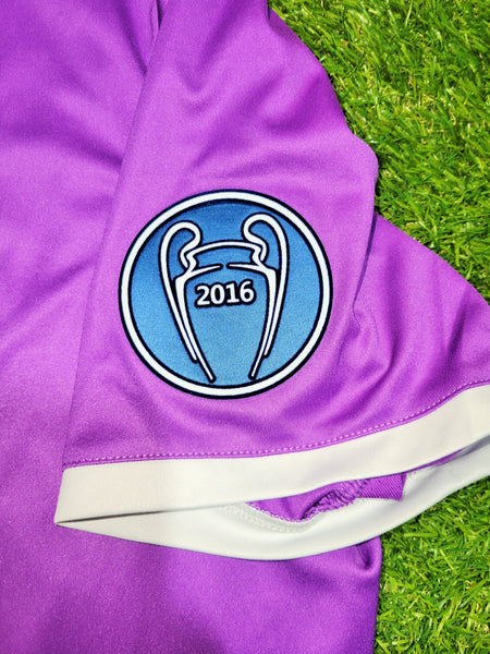 Cristiano Ronaldo Real Madrid 2016 2017 UEFA FINAL Purple Away Soccer Jersey Shirt XL SKU# AI5158 Adidas