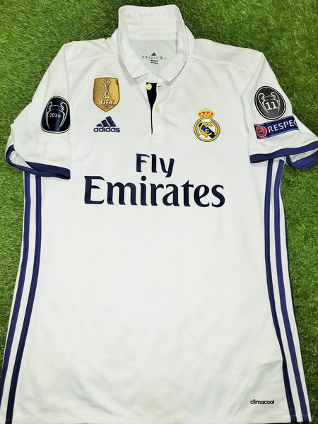 Cristiano Ronaldo Real Madrid 2016 2017 UEFA Home Jersey Camiseta Shirt M SKU# S94992 Adidas