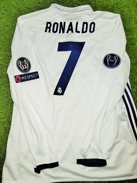 Cristiano Ronaldo Real Madrid 2016 2017 UEFA Home Long Sleeve Soccer J cristiano-ronaldo-real-madrid-2016-2017-uefa-home-long-sleeve-soccer-j