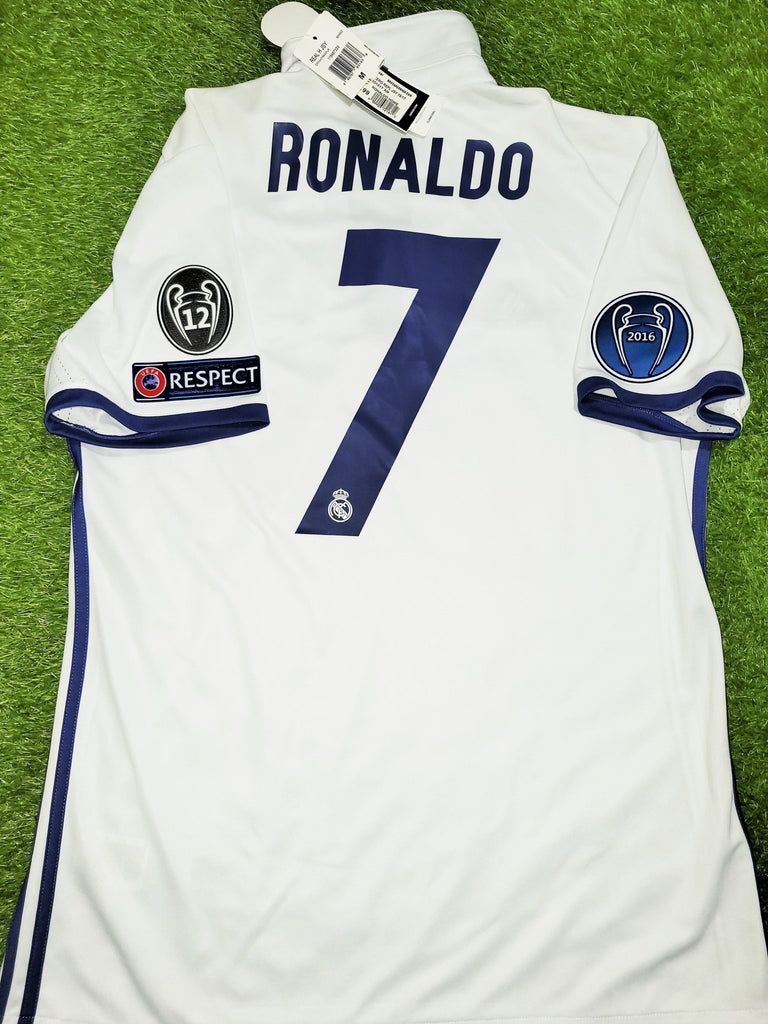 Cristiano Ronaldo Real Madrid 2016 2017 UEFA Home Soccer Jersey Shirt BNWT M SKU# AI5187 Adidas