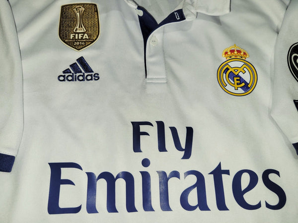 Cristiano Ronaldo Real Madrid 2016 2017 UEFA Home Soccer Jersey Shirt L SKU# S94992 Adidas