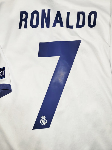 Cristiano Ronaldo Real Madrid 2016 2017 UEFA Home Soccer Jersey Shirt L SKU# S94992 Adidas