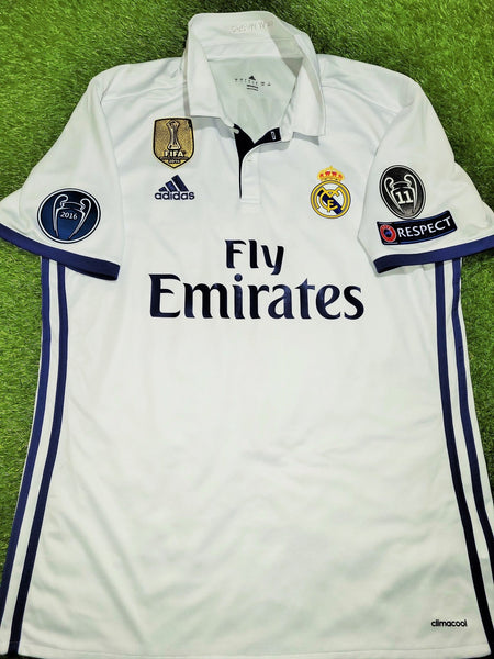 Cristiano Ronaldo Real Madrid 2016 2017 UEFA Home Soccer Jersey Shirt L SKU# S94992 Adidas