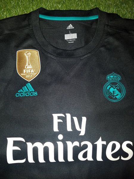 Cristiano Ronaldo Real Madrid 2017 2018 Black Long Sleeve Jersey Shirt Maglia L B31088 foreversoccerjerseys