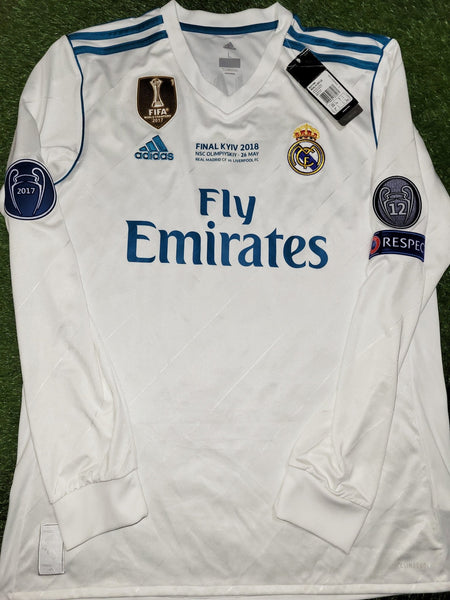 Cristiano Ronaldo Real Madrid 2017 2018 LAST GAME UEFA FINAL Long Sleeve Soccer Jersey Shirt BNWT L SKU# B31106 Adidas