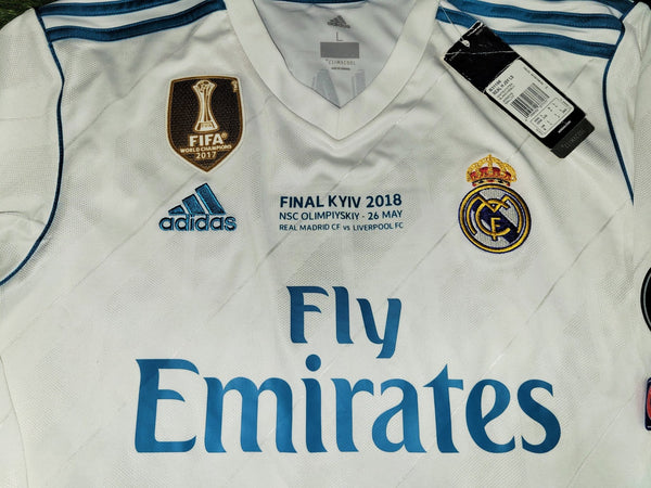 Cristiano Ronaldo Real Madrid 2017 2018 LAST GAME UEFA FINAL Long Sleeve Soccer Jersey Shirt BNWT L SKU# B31106 Adidas