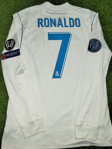 Cristiano Ronaldo Real Madrid 2017 2018 LAST GAME UEFA FINAL Long Sleeve Soccer Jersey Shirt M SKU# B31106 Adidas