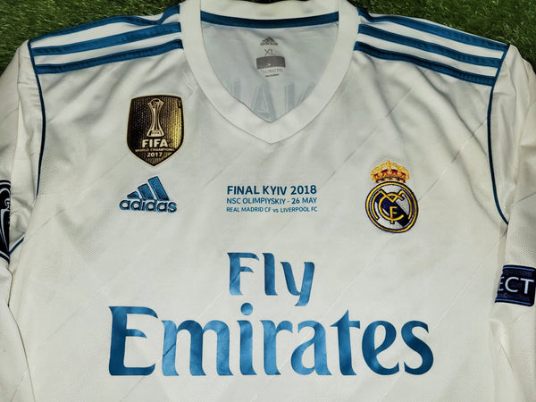 Cristiano Ronaldo Real Madrid 2017 2018 LAST GAME UEFA FINAL Long Sleeve Soccer Jersey Shirt XL SKU# B31106 Adidas