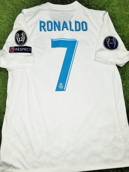 Cristiano Ronaldo Real Madrid 2017 2018 LAST GAME UEFA FINAL Soccer Jersey Shirt L SKU# B31106 Adidas