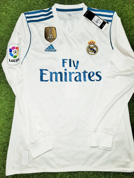 Cristiano Ronaldo Real Madrid 2017 2018 Long Sleeve Soccer Jersey Shirt L SKU# B31106 Adidas