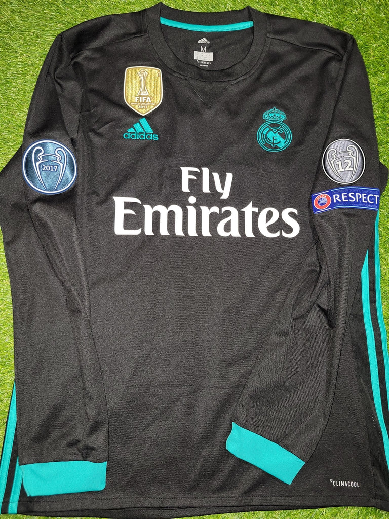 Cristiano Ronaldo Real Madrid 2017 2018 Black Long Sleeve Jersey Shirt  Maglia L B31088