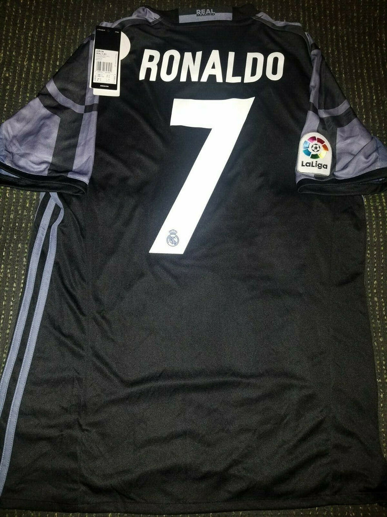 Cristiano Ronaldo Real Madrid Black Jersey 2016 2017 Shirt Camiseta BNWT M - foreversoccerjerseys