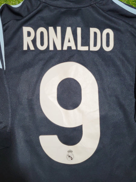 Cristiano Ronaldo Real Madrid DEBUT SEASON 2009 2010 Away Soccer Jersey Shirt L SKU# E84339 AV1001 Adidas