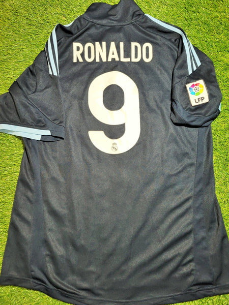 Cristiano Ronaldo Real Madrid DEBUT SEASON 2009 2010 Away Soccer Jersey Shirt L SKU# E84339 AV1001 Adidas