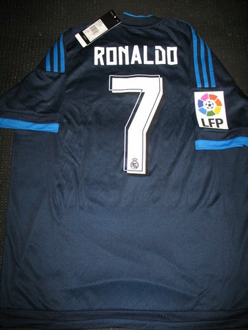 Cristiano Ronaldo Real Madrid Navy 2015 2016 Jersey Camiseta Shirt Size L BNWT!! - foreversoccerjerseys