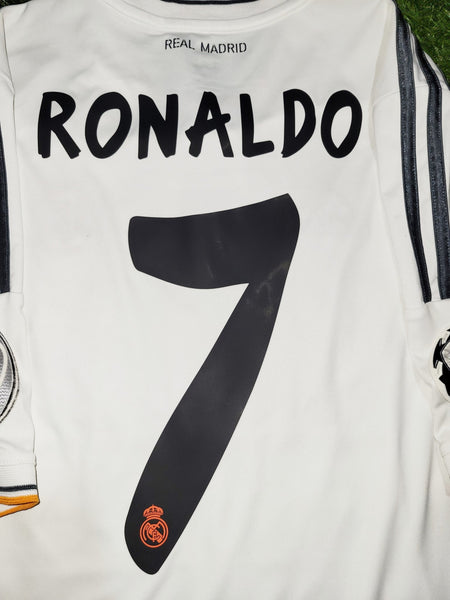 Cristiano Ronaldo Real Madrid UEFA FINAL 2013 2014 Home Soccer Jersey Shirt L SKU# G81157 Adidas