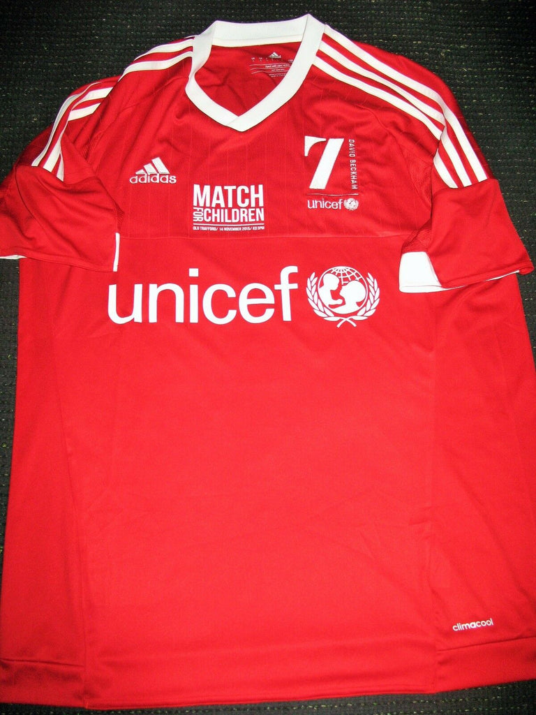 David Beckham MATCH FOR CHILDREN 2015 MATCH ISSUE Jersey Shirt foreversoccerjerseys
