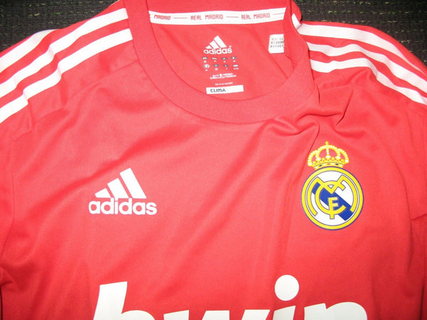 Di Maria Real Madrid MATCH WORN UEFA Red Jersey 2011 2012 Shirt Camiseta M - foreversoccerjerseys